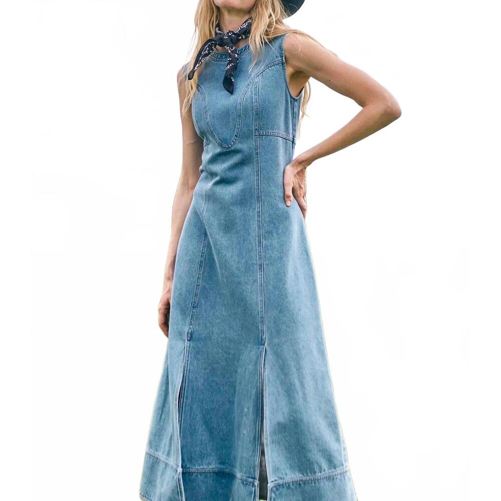 NEW HUNTER BELL sedona dress in vintage denim - Picture 6 of 7